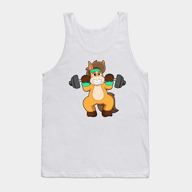 Horse as Bodybuilder with Barbell Tank Top by Markus Schnabel